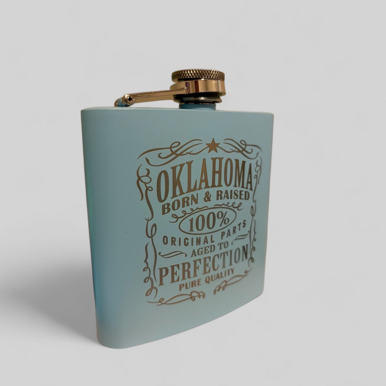 Laser Engraved Stainless Steel Hip Flask for Proud Oklahomans!